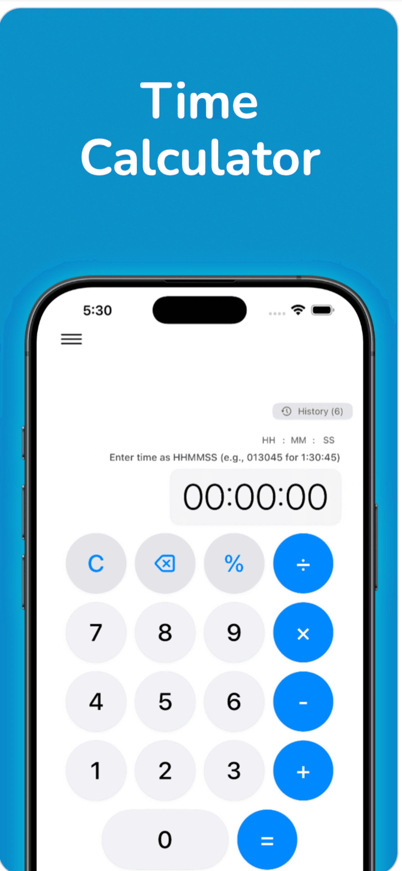 GT Time Calculator App Store Screenshot 1