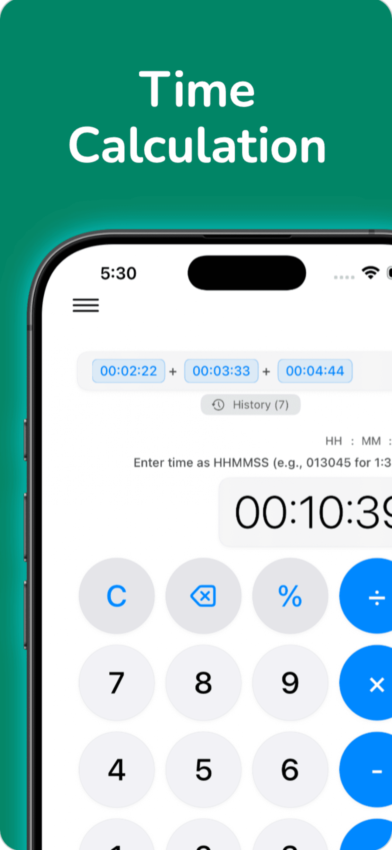 GT Time Calculator App Store Screenshot 3